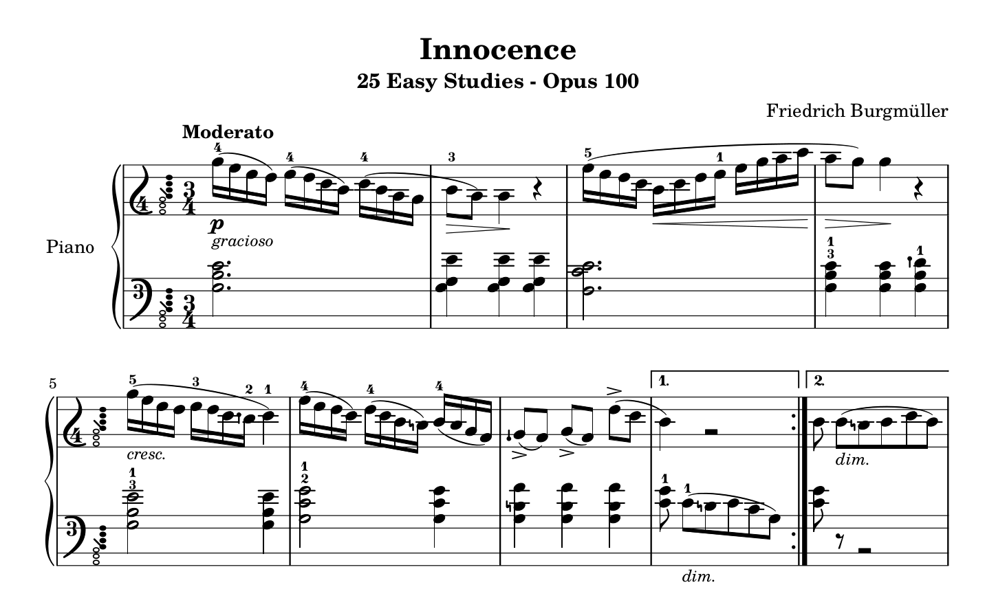 Burgmüller's Innocence in Clairnote SN