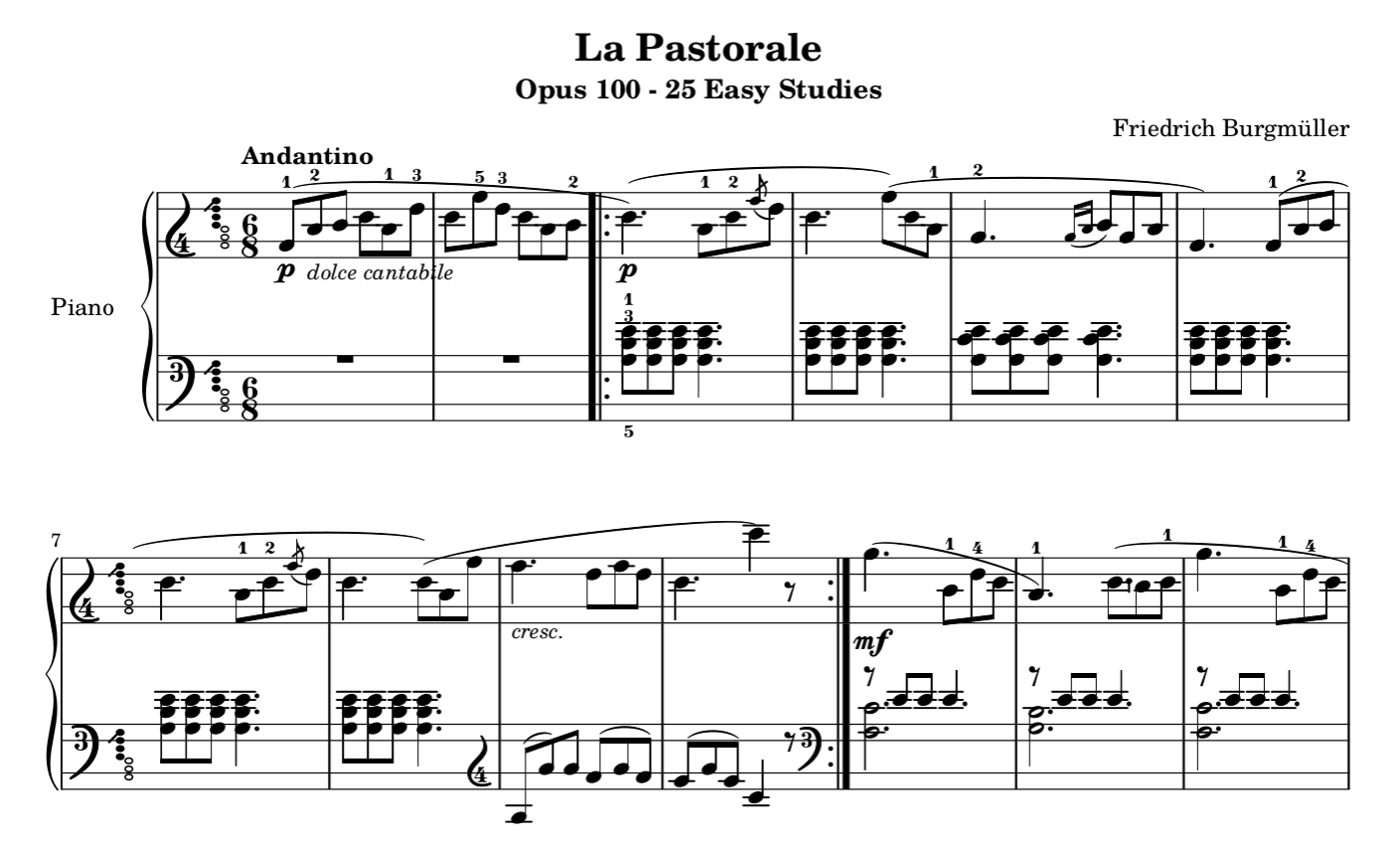 La Pastorale final score in Clairnote SN