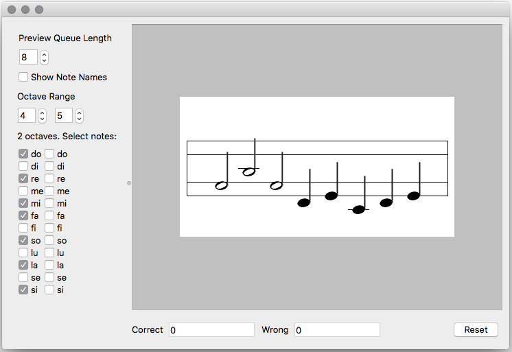 Screenshot of NoteTrainer MIDI App